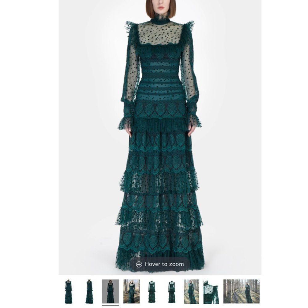 Elegant Teal Lace Midi Dress